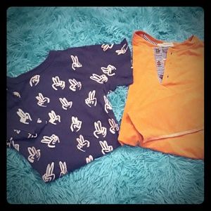 Short sleeve and long sleeved shirt